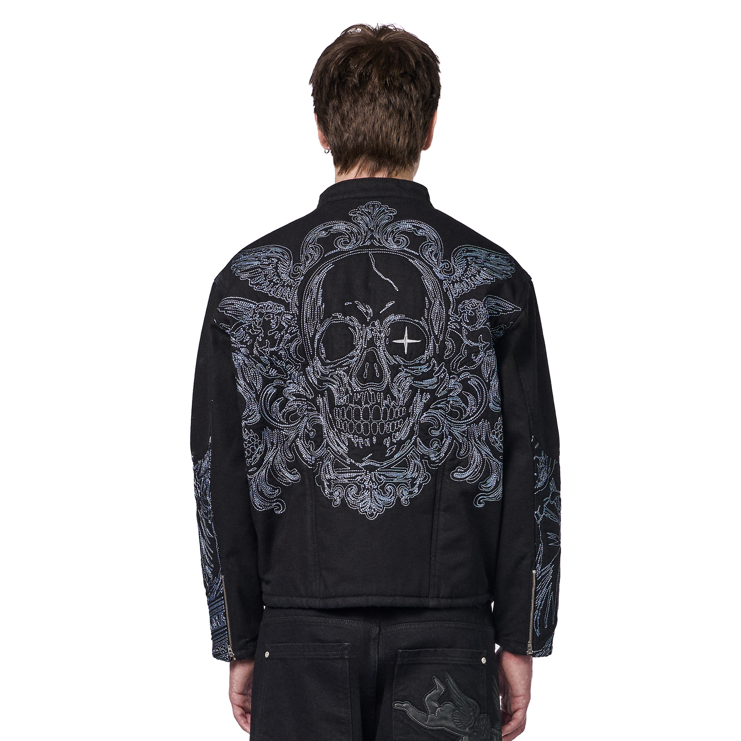 "hellboy" denim Biker jacket black