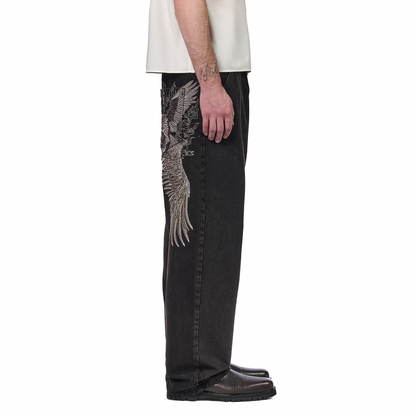 "hellboy" brown washed Denim 01