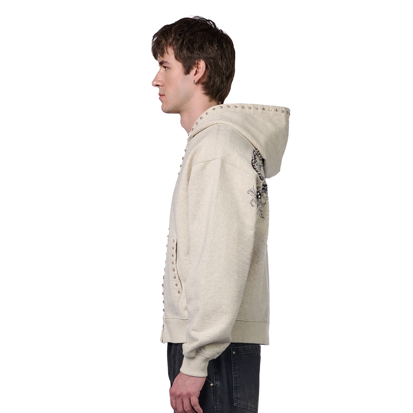 "hellboy" Zip Up grey melange