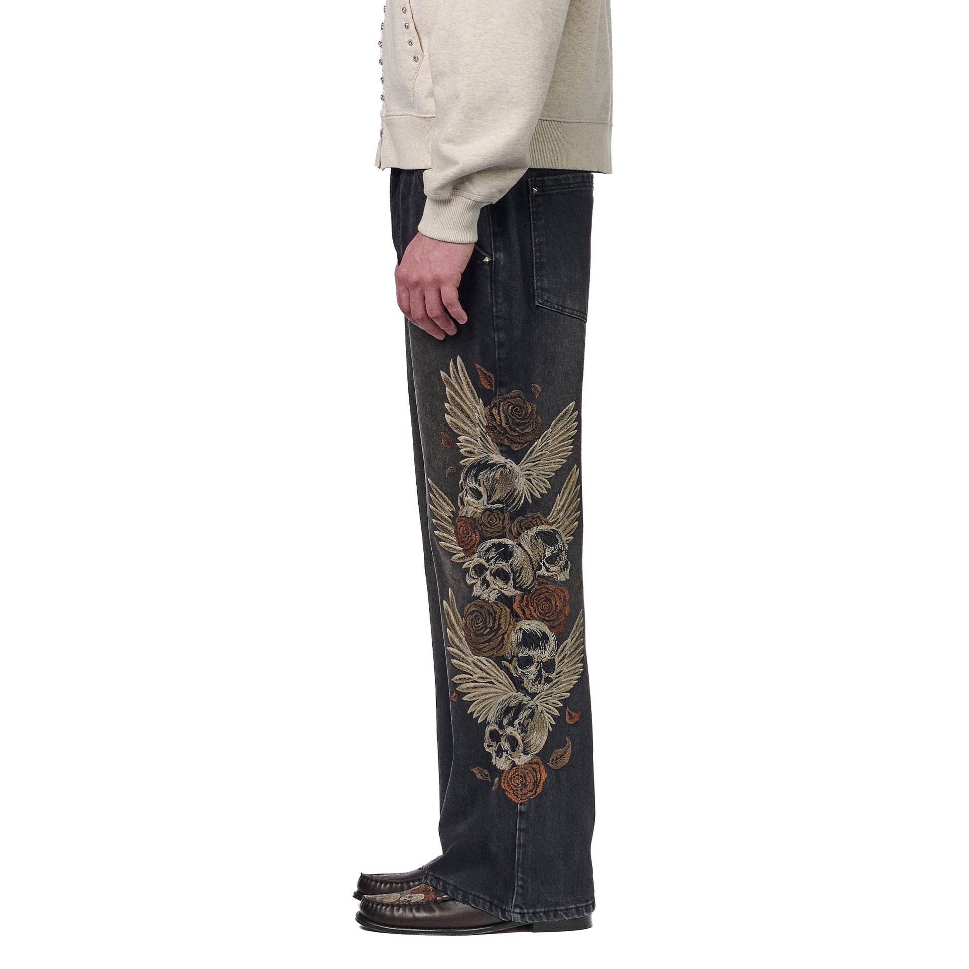 "hellboy" brown washed bootcut Denim