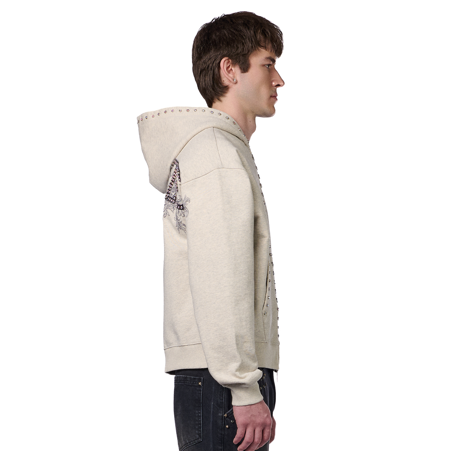 "hellboy" Zip Up grey melange