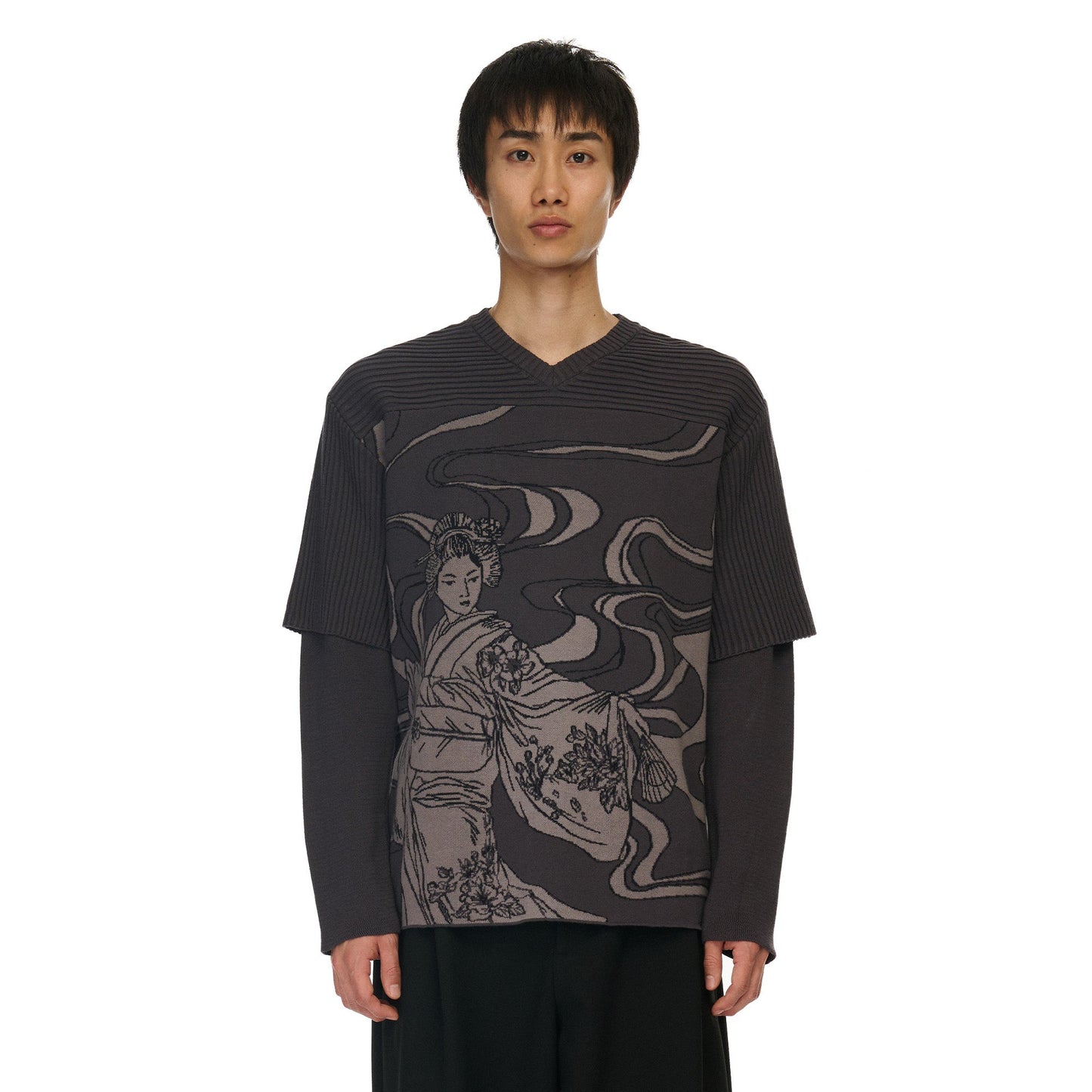 "yakuza" Layered knitted Jersey