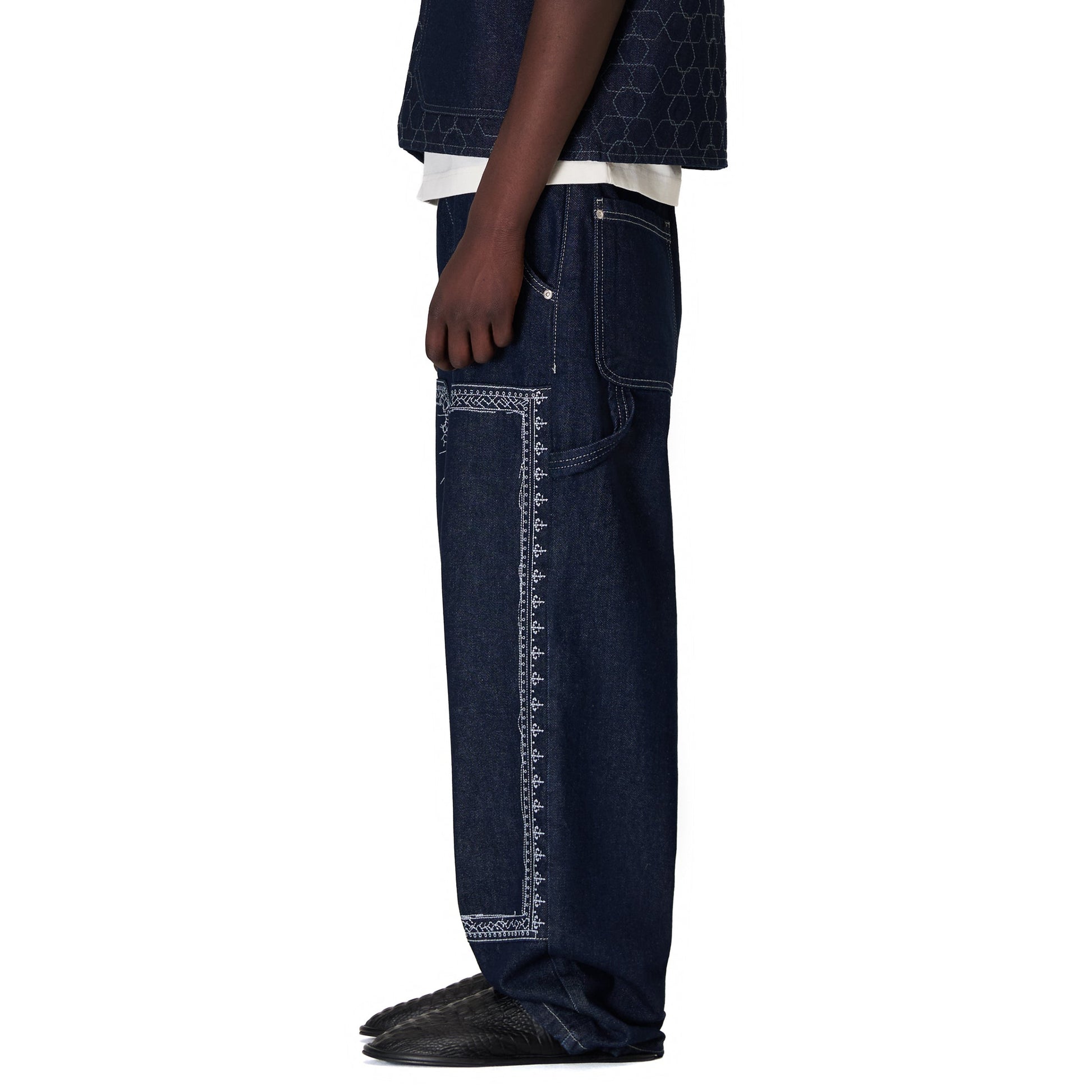 "aziza" indigo raw Denim