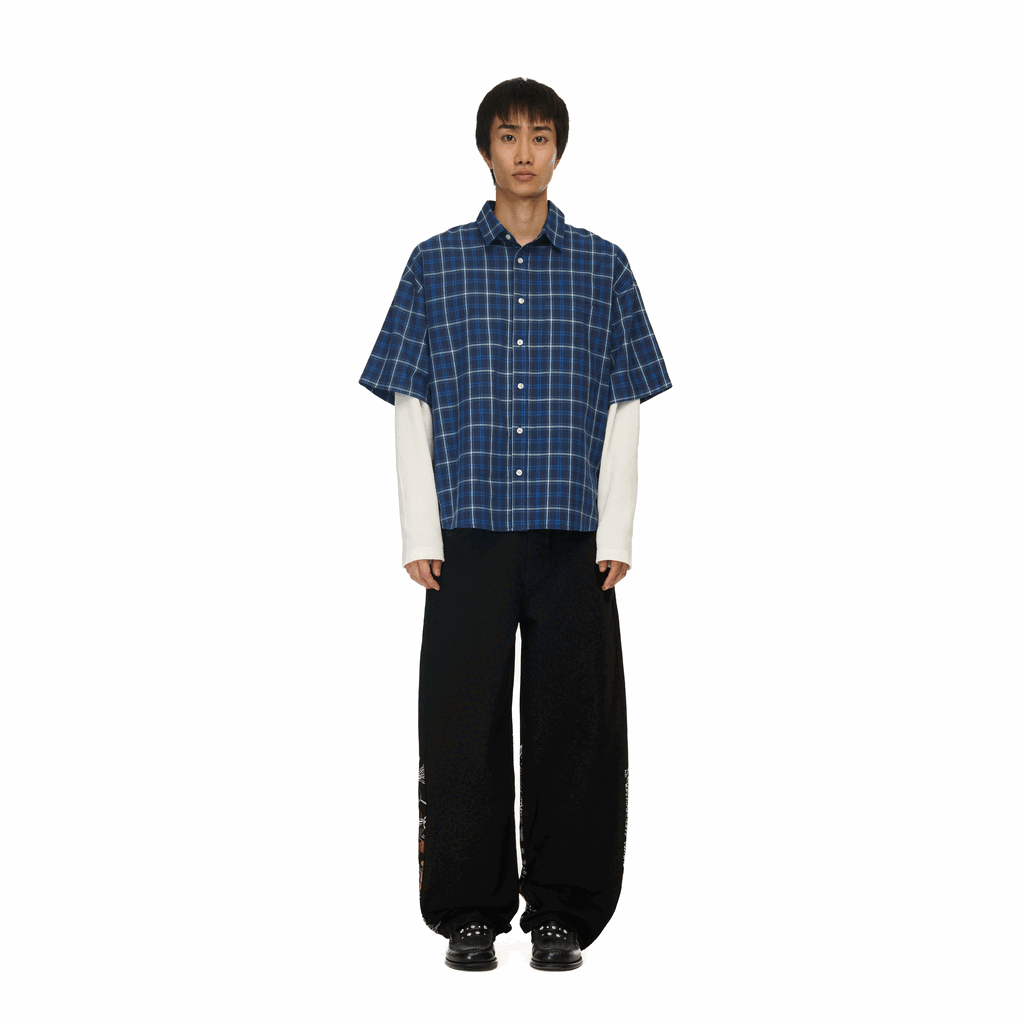 "yakuza" layered Shirt navy